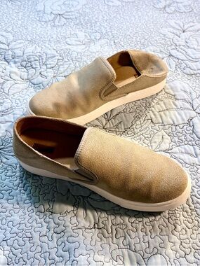 OluKai Pehuea Leather Slip On Loafer Convertible Tan Comfort Shoe Size 10🧡